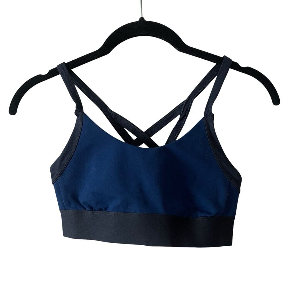 The North Face XS Sports Bra Racerback Black Dark Blue Workout Flash Dry